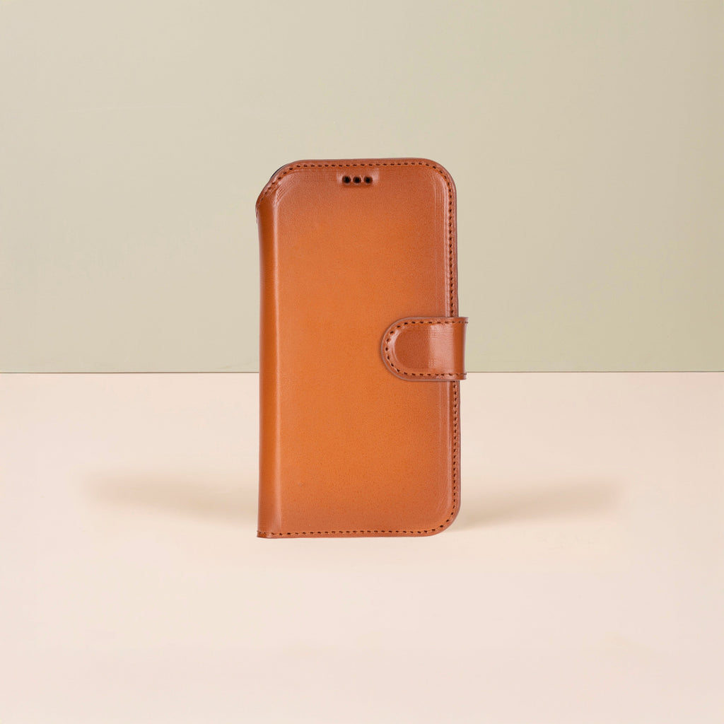 Leather iPhone 17 Pro Max Wallet Case – Rustic Brown - Austin