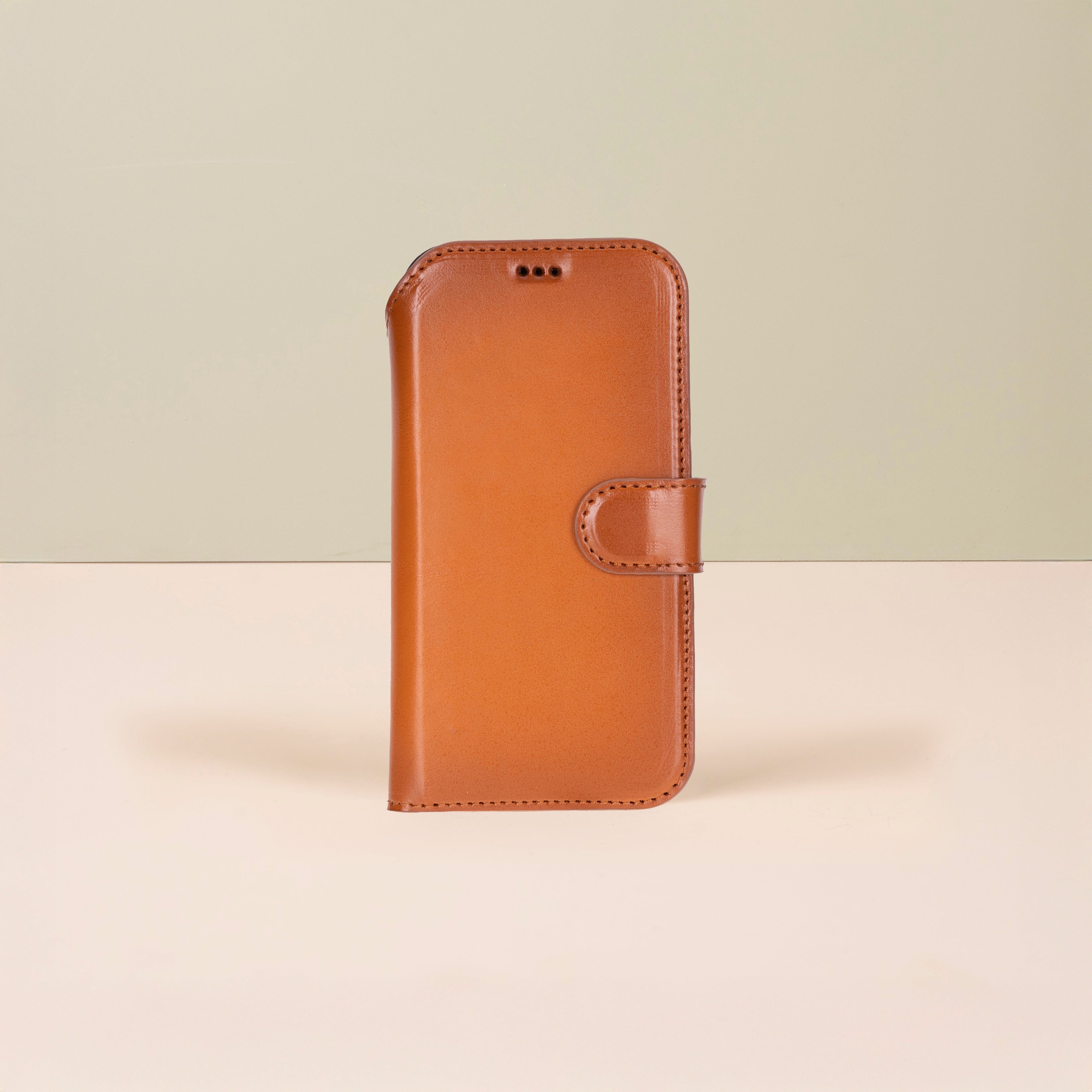 Leather iPhone 17 Pro Max Wallet Case – Rustic Brown - Austin