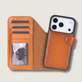 Leather iPhone 17 Pro Max Wallet Case – Rustic Brown - Austin