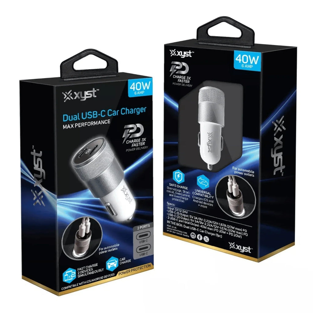 Xyst 40-Watt Dual USB-C Car Charger