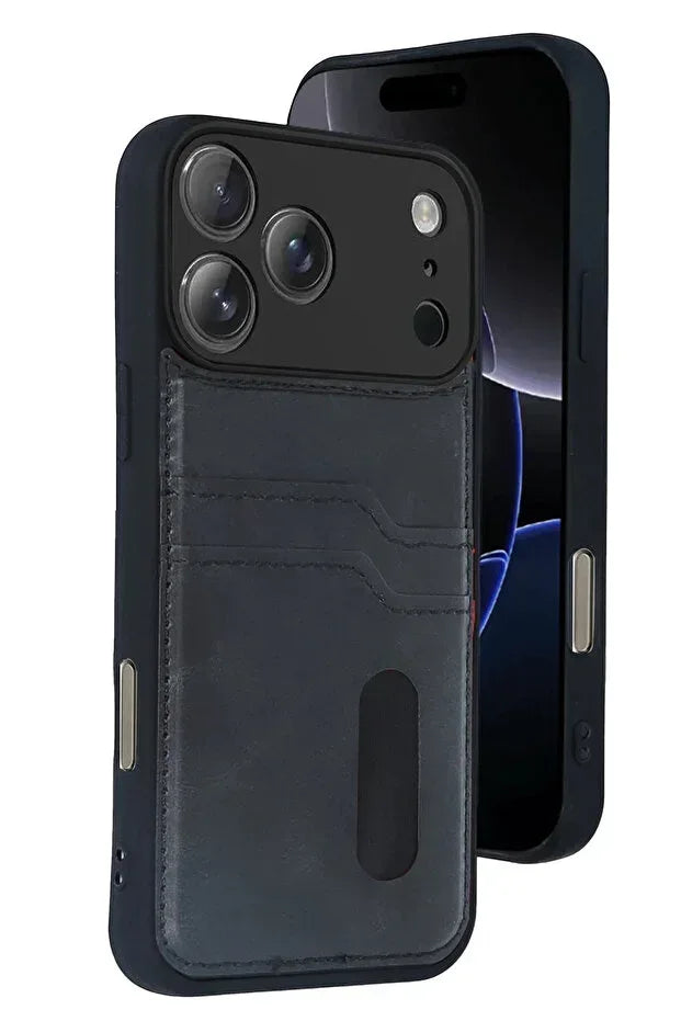 iPhone 17 Pro Max Leather Wallet Case with Card Slots Cover Phone Case