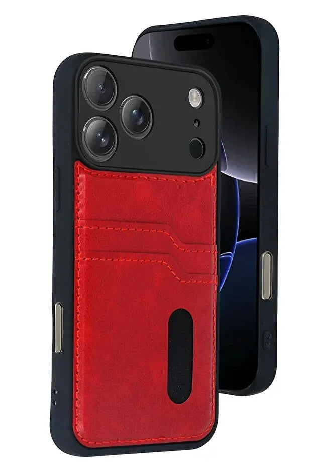 iPhone 17 Pro Max Leather Wallet Case with Card Slots Cover Phone Case